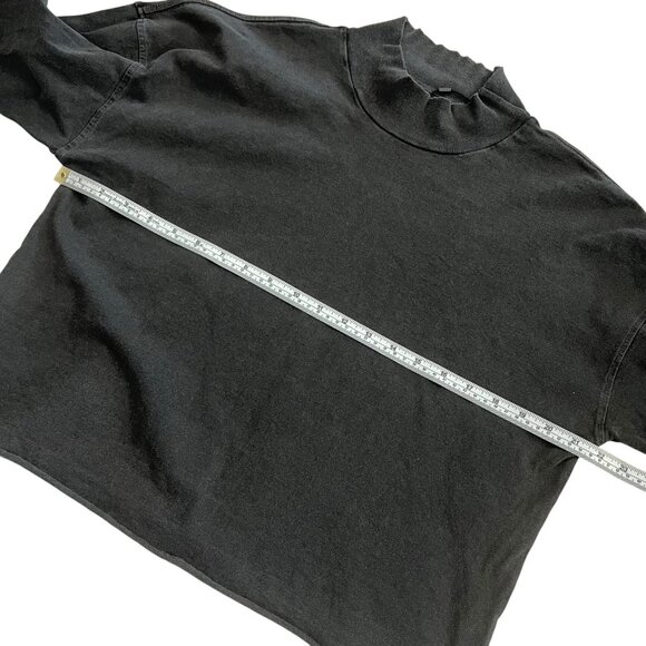 Joah Brown Mock Neck Cropped Long Sleeve Shirt Gray S / M Distressed Minimalist - Picture 6 of 8